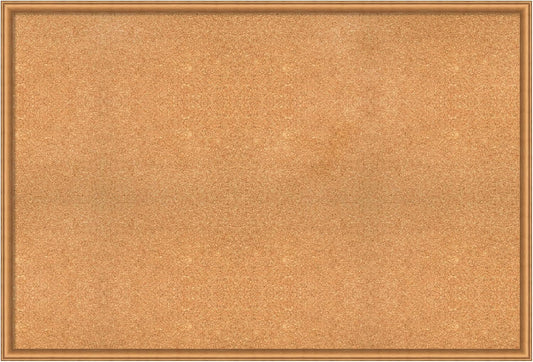Amanti Art Natural Cork Board for Wall, 34x50 Vision Board with Bronze Frame, Oversize Corkboard Office Decor for Home Organization, Casual Corkboard Pinboard to Display Items for Home Organization
