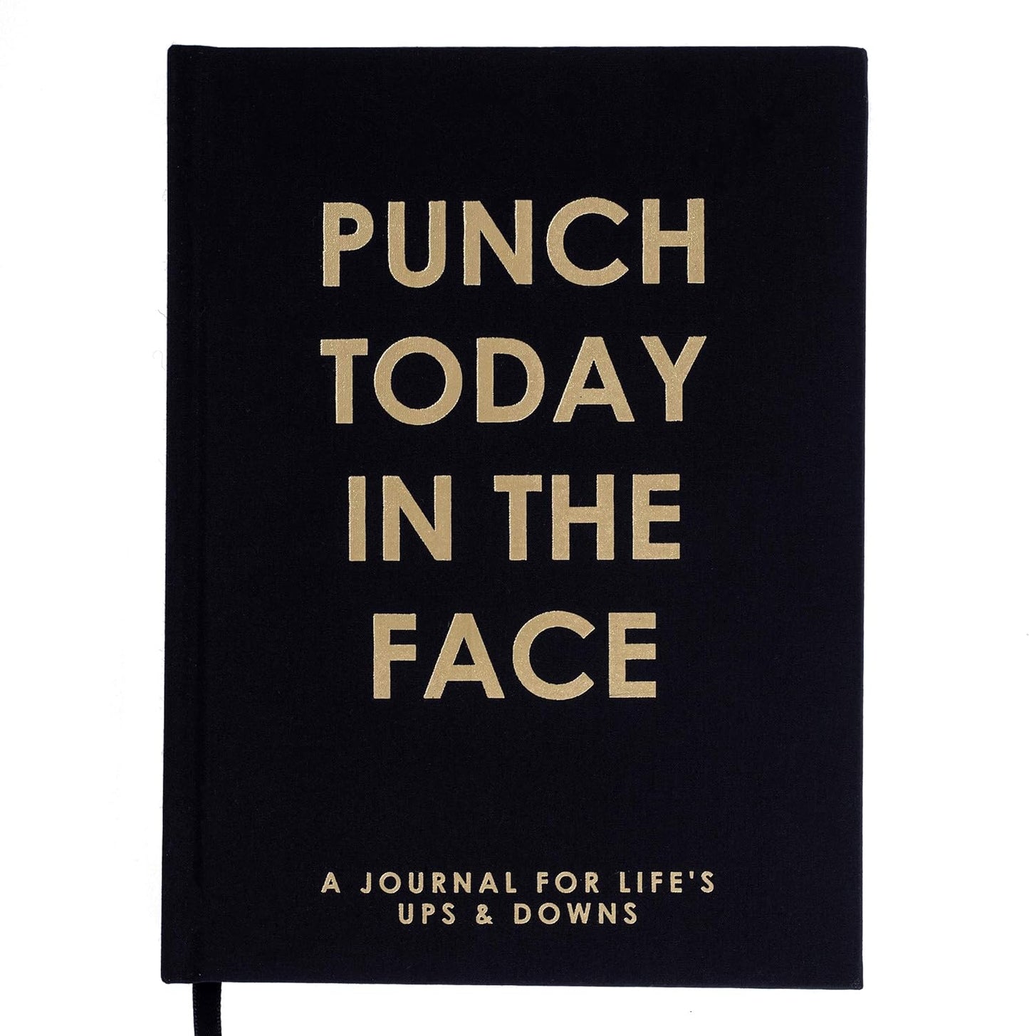 Graphique Self-Care Journal - Punch Today in the Face - 256 Pages - Weekly Quote & Daily Fill in Interiors - Hardbound Fabric Cover - Ribbon Marker (6" x 8")
