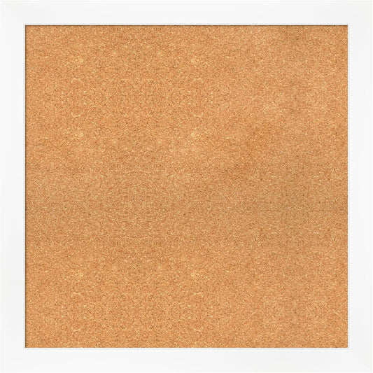 Amanti Art Natural Cork Board for Wall, 29x29 Vision Board with White Frame, Large Corkboard Office Decor for Home Organization, Modern Corkboard Pinboard to Display Items for Home Organization in