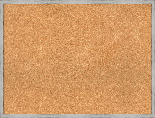 Amanti Art Natural Cork Board for Wall, 25x33 Vision Board with White Frame, Large Corkboard Office Decor for Home Organization, Cottage Corkboard Pinboard to Display Items for Home Organization in