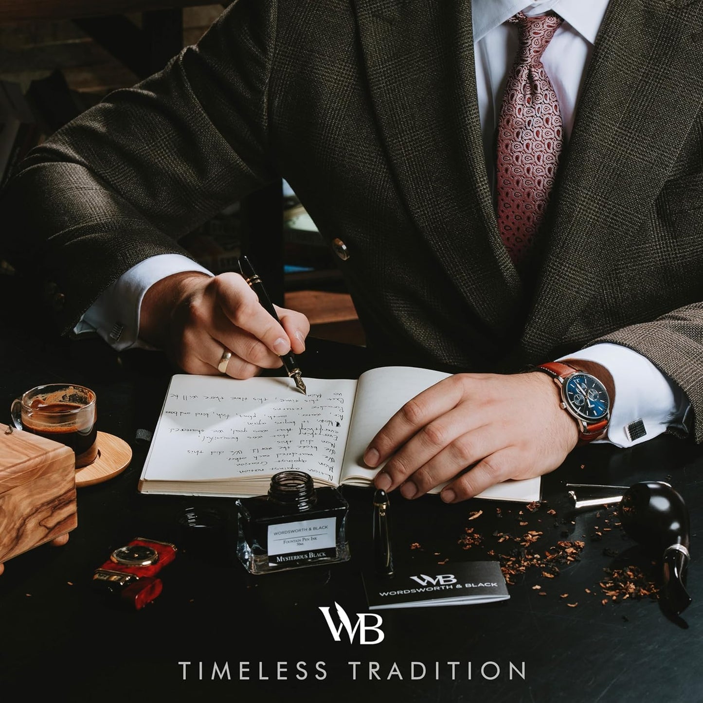 Wordsworth & Black Majesti Fountain Pen-(Black) Luxury Case, 24K Gold Finish; 18K Gilded Extra Fine Nib- Ink Cartridges, Refillable Ink Converter-Calligraphy Pen-Best Business Gift Set for Men & Women