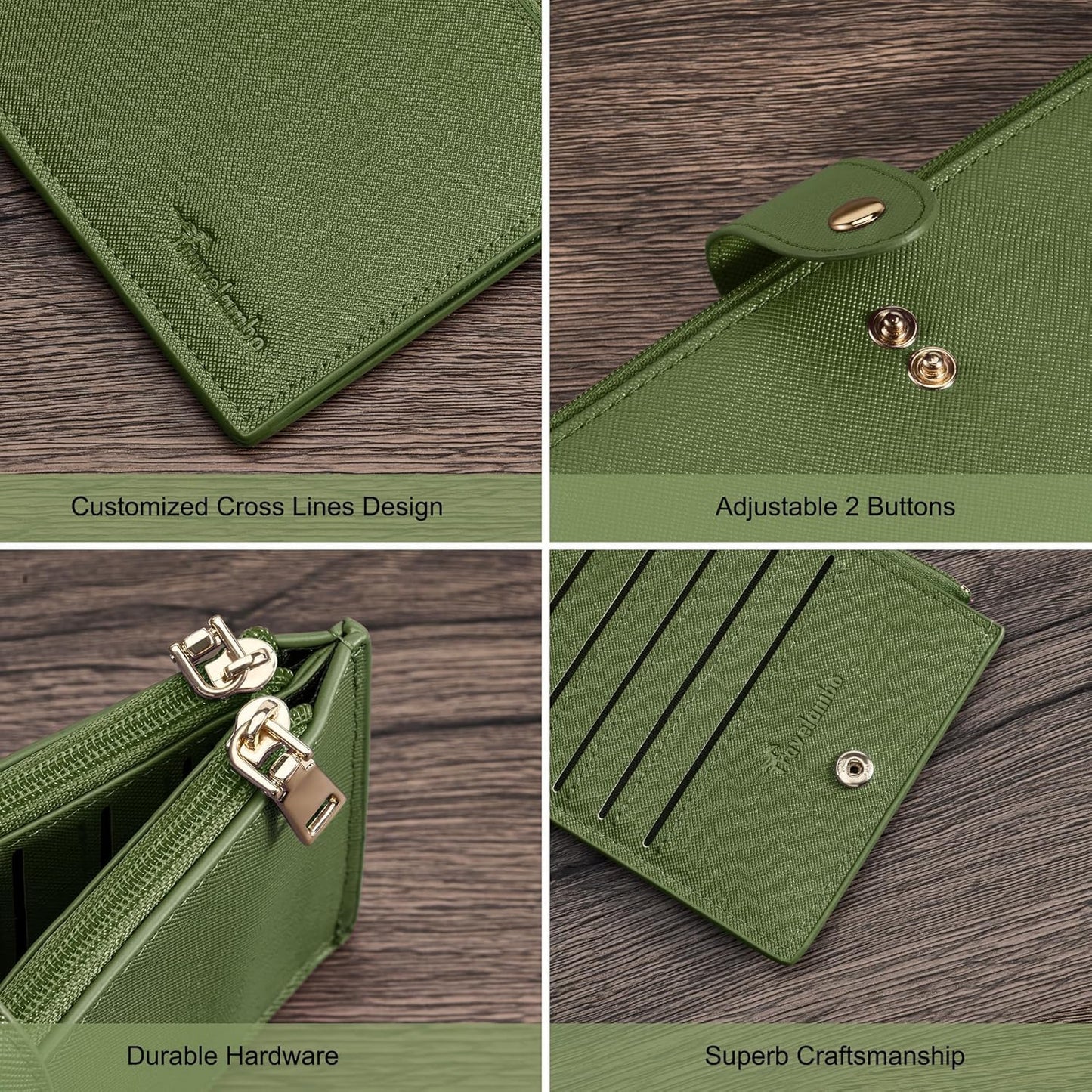 Travelambo RFID Wallet Women Large Size Bifold Multi Card Wallet Case with Zipper Pocke Credit Card Holder for Women