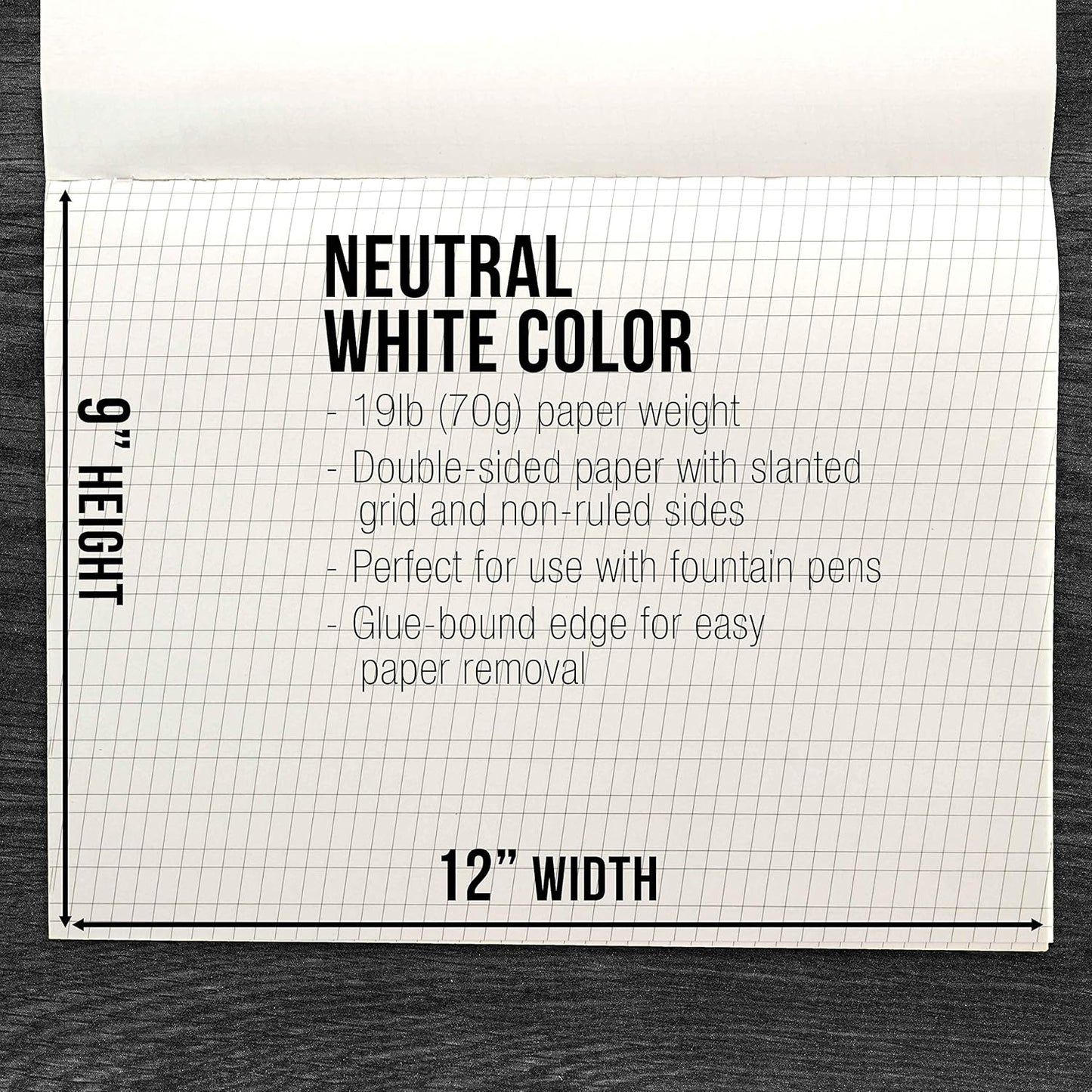 U.S. Art Supply (Pack of 2 Pads) - 9" x 12" Premium Calligraphic Practice Paper Pad, 19 Pound Bond (70gsm), Pad of 50-Sheets, Calligraphy Paper with Printed Practice Rule and Slanted Grid