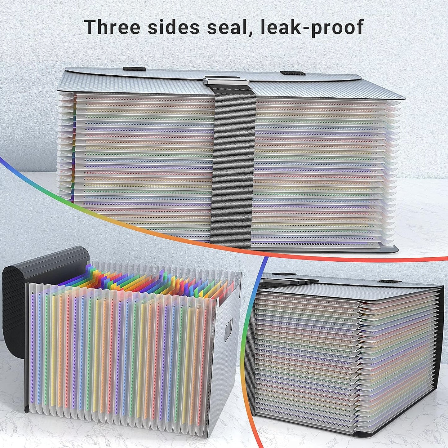 File Organizers with Handle,Portable Expanding File Folder,25 Pockets Accordion File Organizer for Receipt,Bill, A4/Letter Size Paper,Documents,a-z Tabs Include in Filing Folders Diamond