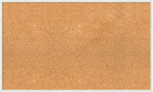 Amanti Art Natural Cork Board for Wall, 19x31 Vision Board with White Frame, Medium Corkboard Office Decor for Home Organization, Modern Corkboard Pinboard to Display Items for Home Organization in