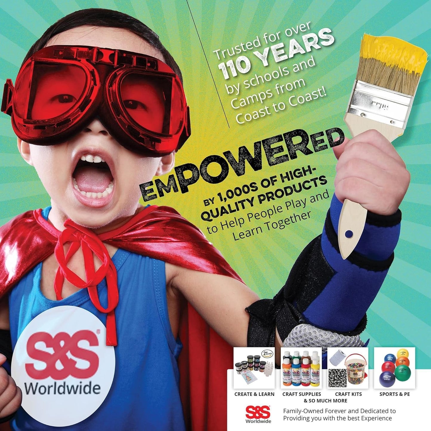 S&S Worldwide Color Splash! Liquid Watercolor Paint, 6 Vivid Colors, 8-oz Flip-Top Bottles, for All Watercolor Painting, Use to Tint Slime, Clay, Glue, Shaving Cream, Non-Toxic. Pack of 6.