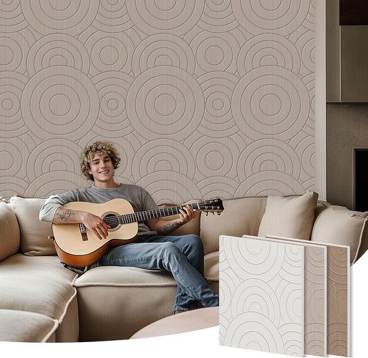 6 PCS Acoustic Panels, 23.6x23.6 Inch Sound Absorbing Panels, Decorative Acoustic Wall Panels for Recording and Home Studio, Office with Double-Sided Adhesive Tape