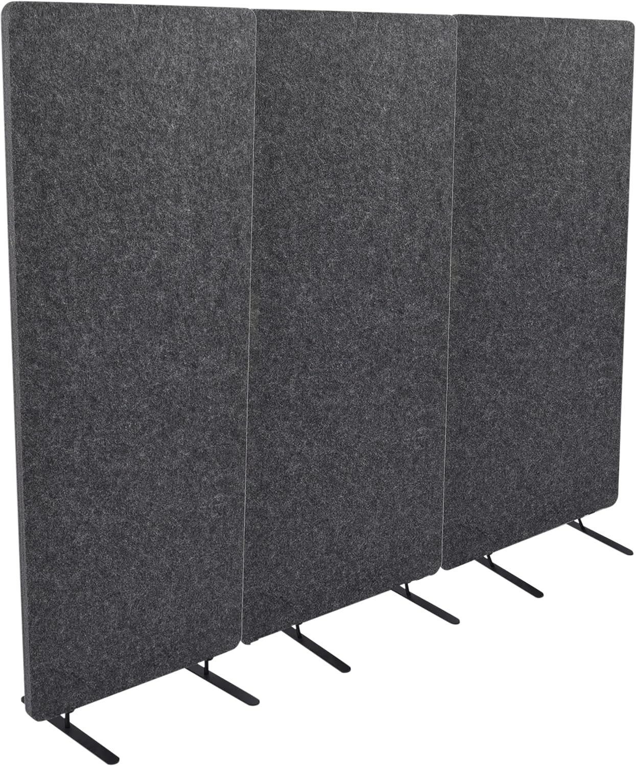 ReFocus™ Raw Freestanding Acoustic Room Divider 3 Pack – Reduce Noise and Visual Distractions with This Lightweight Room Separator (Ash Gray, 24" X 62")