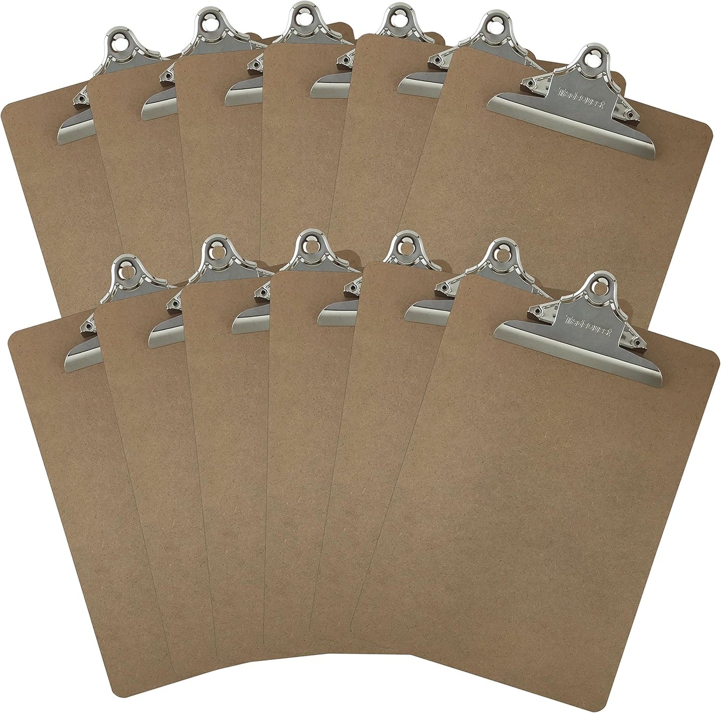 Letter Size Clipboards 9'' x 12.5'' Standard Clip Hardboard (Pack of 12)