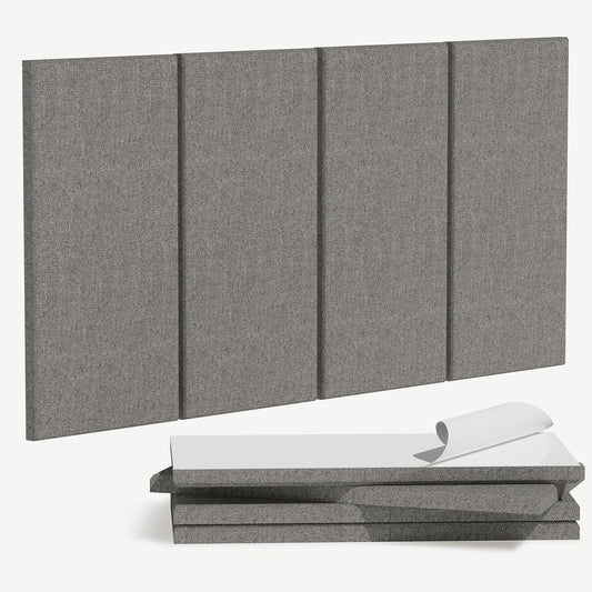4PCS Acoustic Panels, 24"x12" Fabric Acoustic Panels for Walls, Self-Adhesive Sound Absorbing Panels for Home, Office, Studios (Dark Grey)