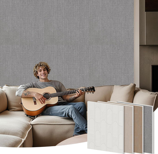6 PCS Acoustic Panels, 23.6x23.6 Inch Sound Absorbing Panels, Decorative Acoustic Wall Panels for Recording and Home Studio, Office with Double-Sided Adhesive Tape